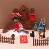 1 Set 1:12 Dollhouse Miniature Christmas Decor Fairy Door Elf Fence Tree Model DollHouse Accessories Kids Role Play Toy