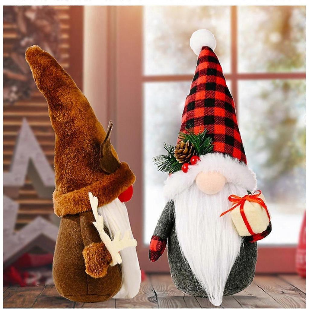 3 Pieces Christmas Gnome Plush Decorations, Christmas Swedish Gnome Tomte Scandinavian Plush Doll Snowman, Reindeer and Christmas Santa Gnome Plush fo