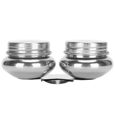 Oil Painting Container Pot Double Dipper Stainless Steel Clip Palette Cup Art Supplies