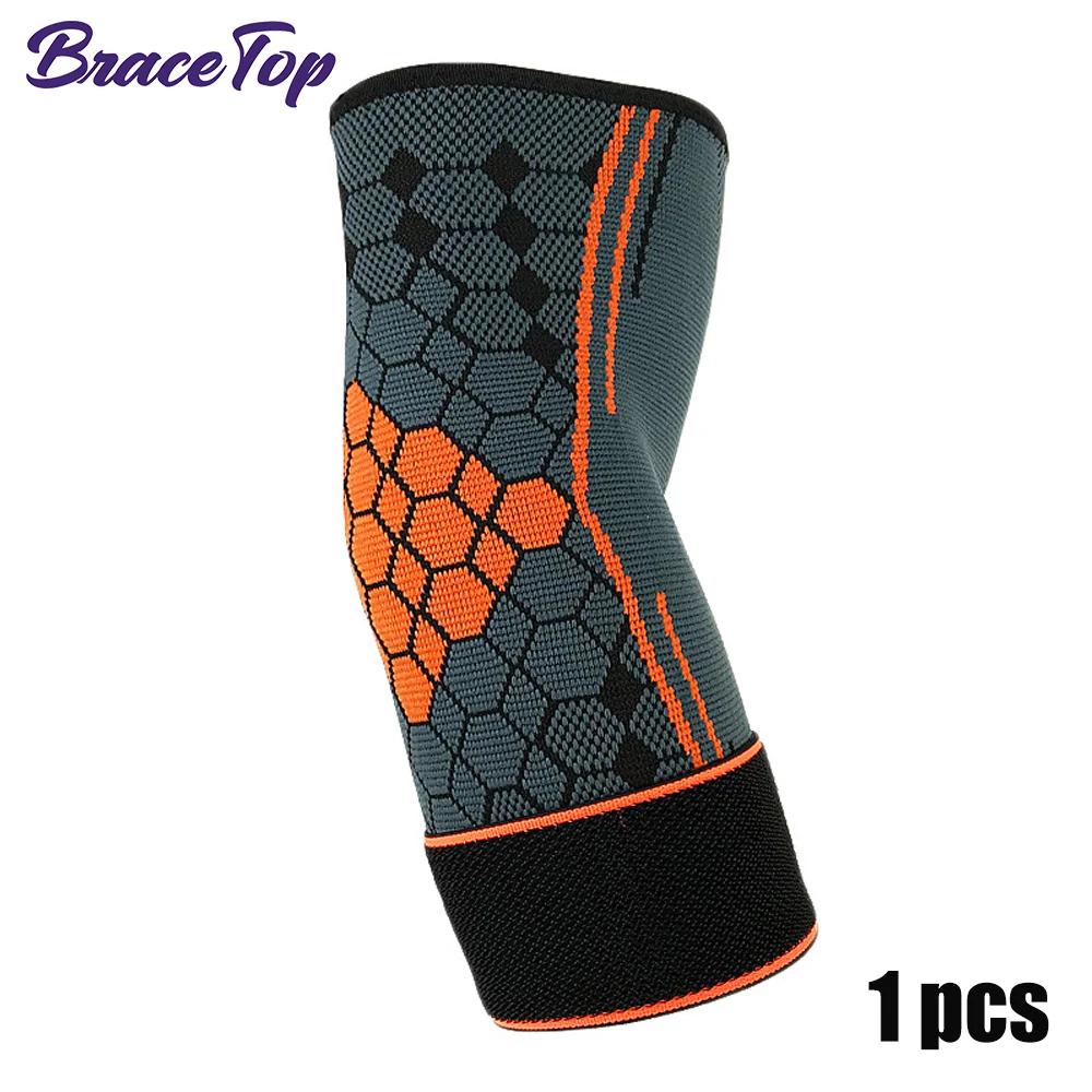 Bracetop 1 Pc Sport Elbow Brace Adjustable Compression Elbow Support For Tendonitis Arthritis,Bursitis,Golfers Elbow Pain Relief