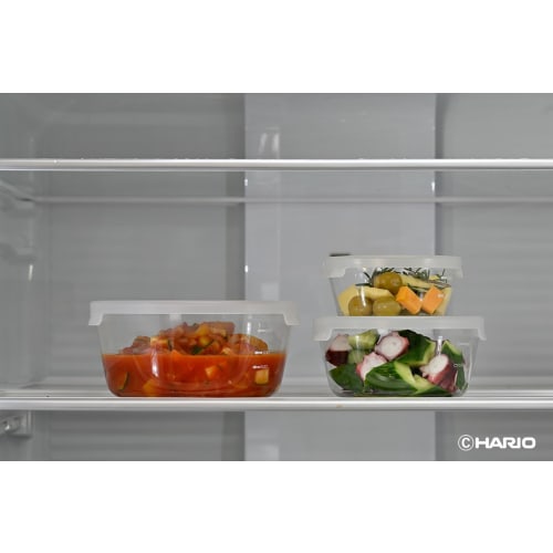 Hario heat-resistant glass storage container round 300ml MST-30-TW set of 6