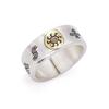 Bague Bohème Motif Soleil Ajustable Faite à la Main Hommes Femmes Vintage Géométrique Plaqué Argent Large Bande pour Doigt