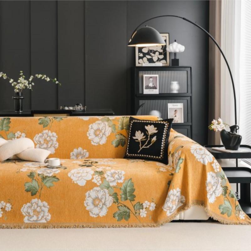 Funda Sofa Home Chenille Big Flower Sofa Mat Throw Blankets All-season Camping Picnic Blanket Cover Sofa Cover