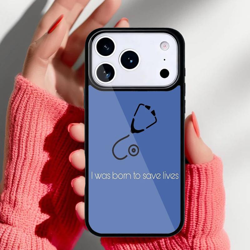 Nurse Stethoscope Heart Phone Case for iPhone 17 Air 16e 15 14 13 Pro Max Back Cover for 12 11 Pro Coque