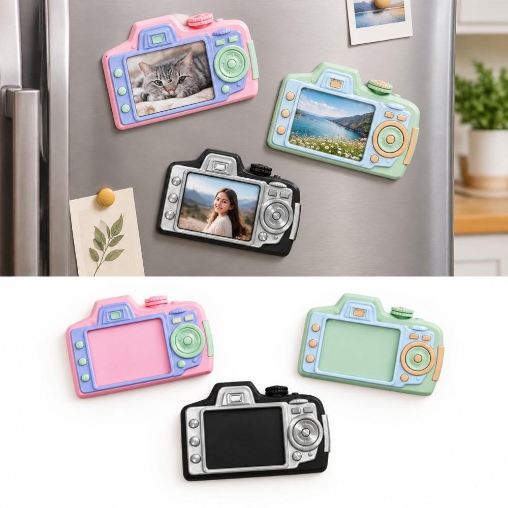 Creative Photo Frame Refrigerator Magnets Camera Design Postcard Display Stand Living Room