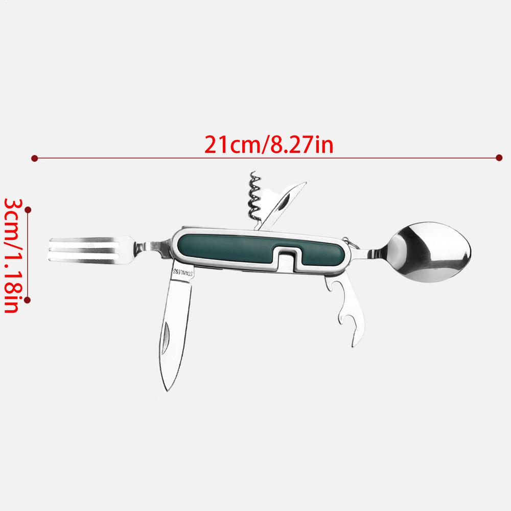 Camping Utensils Stainless Steel Travel Cutlery Foldable Utensil Rust-Proof Multi-Functional Flatware For Backpacking RV Camping