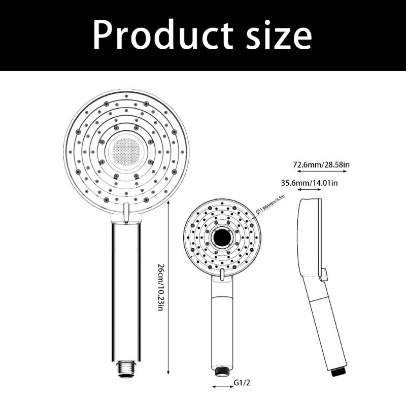 Easy installs No Tool Shower Head 10 Sprays Pattern Pressure Booster Strong ABS Construction for Strong Water Flows