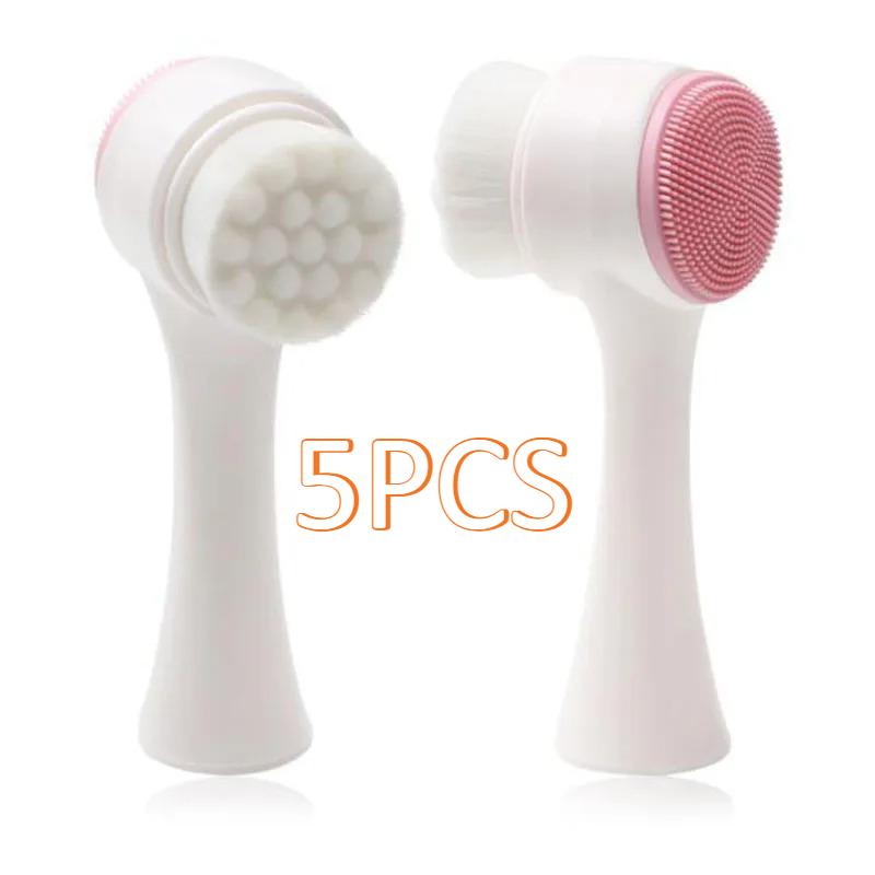 Double Sided Silicon Cleansing Brush Clean Exfoliating Massage Soft Face Pore Cleanse Blackhead Dry Wet Multi-purpose
