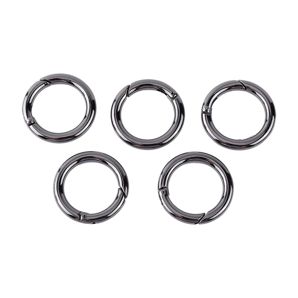20 Pcs Black Round Carabiner Spring Snap Clips Round Keychain Buckle Carabiners Rings  Keychain Use