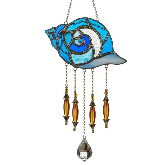 Sea Animal Sun Catcher Coastal Hanging Decoration Conch Starfish Seahorse Suncatcher for Home Windows Balcony Decor