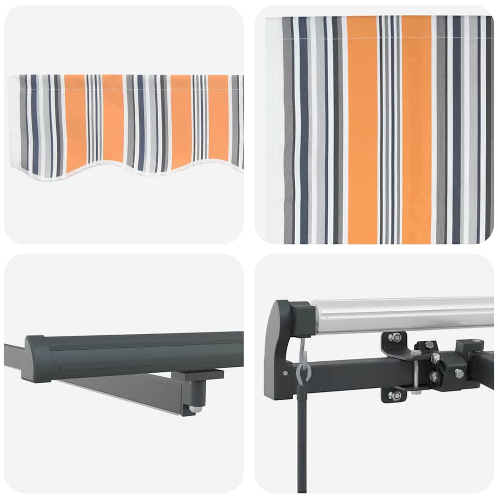Retractable Awning Multicolor 400 X 350 Cm Fabric and Aluminum