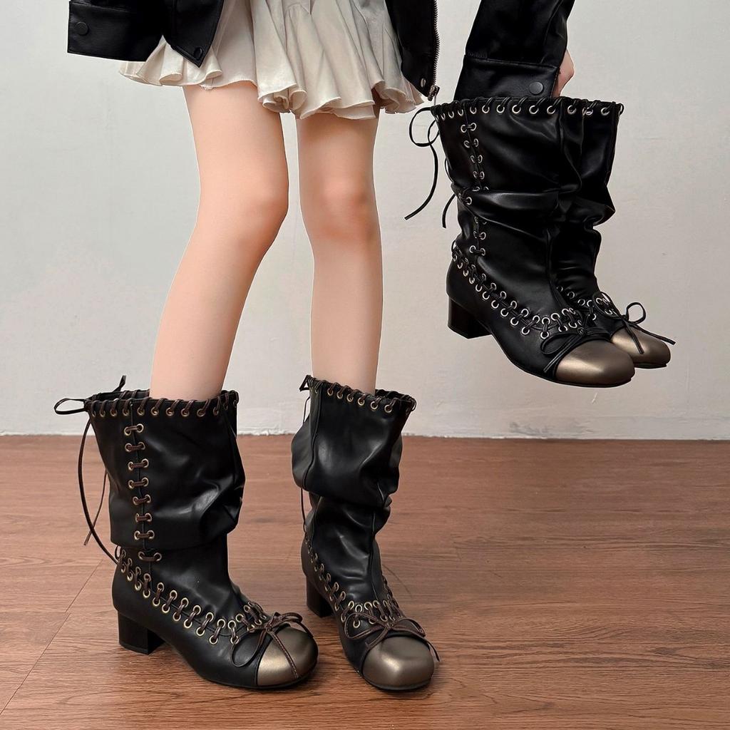 Rindslederversion Riemen Martin Stiefel Push-Stiefel Damen Kurzstiefel Schicke Kurzstiefel Lokomotivstiefel