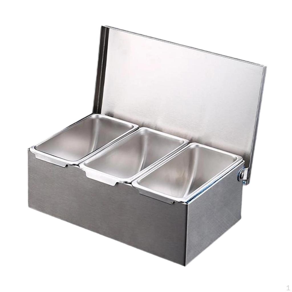 Gewürzhalter, Edelstahlbox, Aufbewahrungstablett, Spender, Gewürzgläser,
