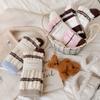 Australian Fleece Striped Twist Warm Socks Autumn and Winter Fleece Thickened Warm Tube Socks Children's Home Sleep Socks Women
