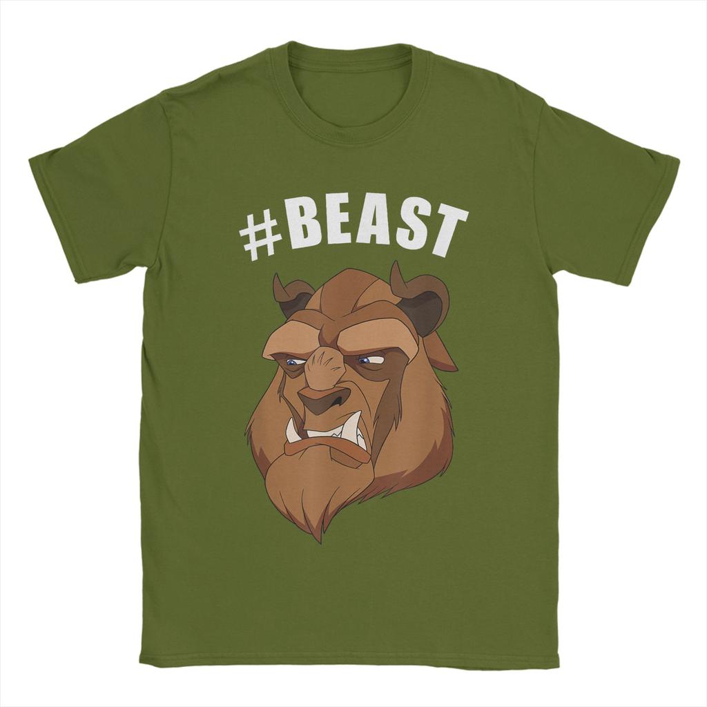 Beauty And The Beast Hashtag Beast Men T Shirts Funny Tees Short Sleeve O Neck Tshirt Pure Cotton Plus Size Clothing
