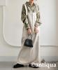 Antiqua Nuance Striped One Khaki Beige Shirt, Women's, MY-00020, Size, 01,