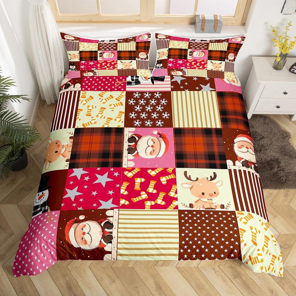 Cartoon Santa Claus Down Comforter Set Bedding Set 3-piece Duvet Cover Set