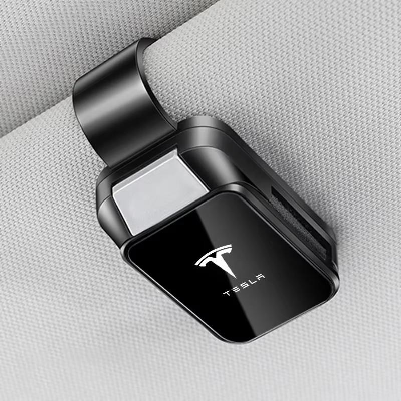 Car Sun Visor Glasses Clips Interior Eyeglasses Storage Holder Compact Storage for Tesla Model 3 S X  Y Cybertruck Roadster