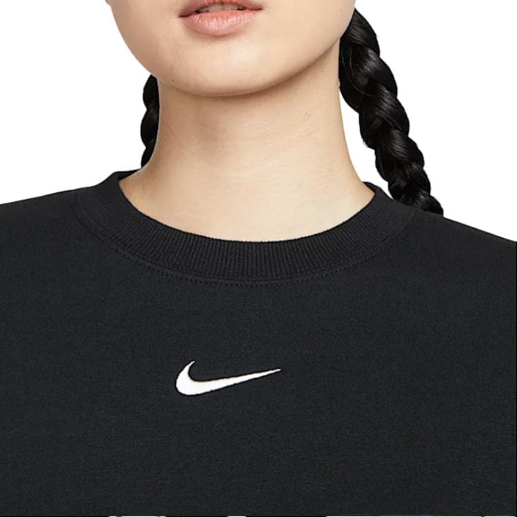 Nike Sportswear Phoenix Fleece Lined Crew Neck Athleisure Sweatshirt Women's Black/Sail White DQ5752-010