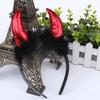 Creative Red Devil Horn Headwear Hairbands Hair Hoop for Halloween Masquerade Party Festival Gift Photo Props Style Random