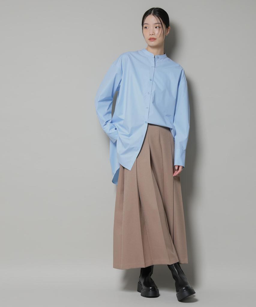 Nano Universe Wide Pleated Long F Women's Skirt, 040, Beige, 673-5230316