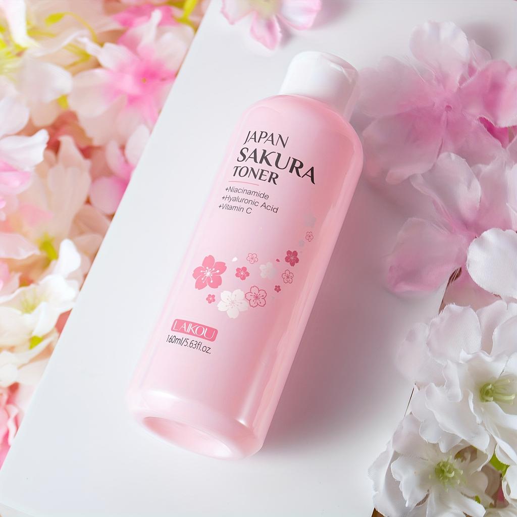 Japan Sakura Toner 5.63oz All Skin Types with Niacinamide Sodium Hyaluronate Moisturizes Day Night Gift for Christmas New Year Valentines