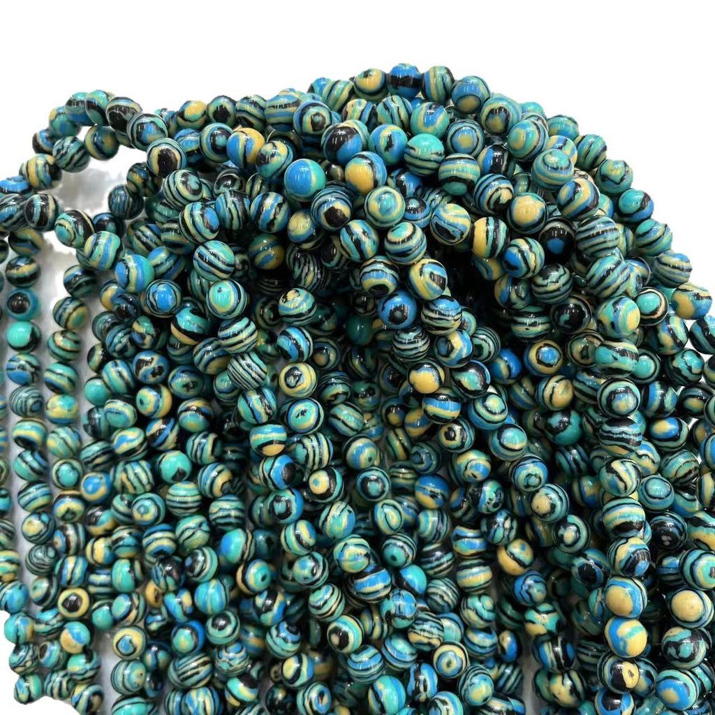 Synthetic Malachite Round Beads – Ideal for DIY Jewelry: Bracelets, Necklaces, Accessories
