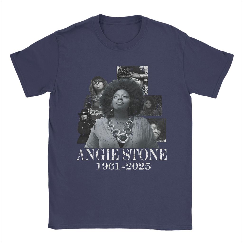 Maglietta RIP Angie Stone Memory per Uomo Cantante 1961-2025 Musica Divertente Cotone T-shirt Manica Corta 4XL 5XL 6XL merchandising