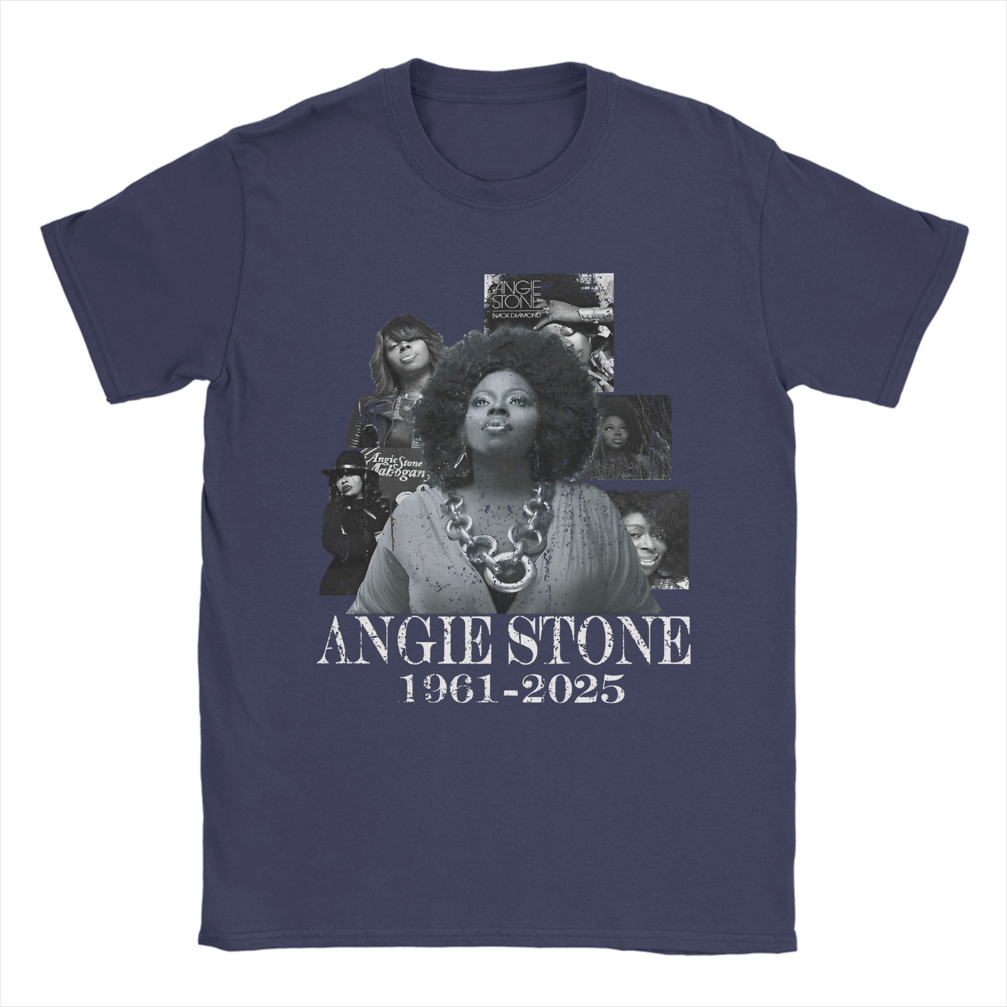 

RIP Angie Stone Memory T-Shirt for Men Singer 1961-2025 Music Funny Cotton Tee Short Sleeve T Shirt 4XL 5XL 6XL merchandise 4XL