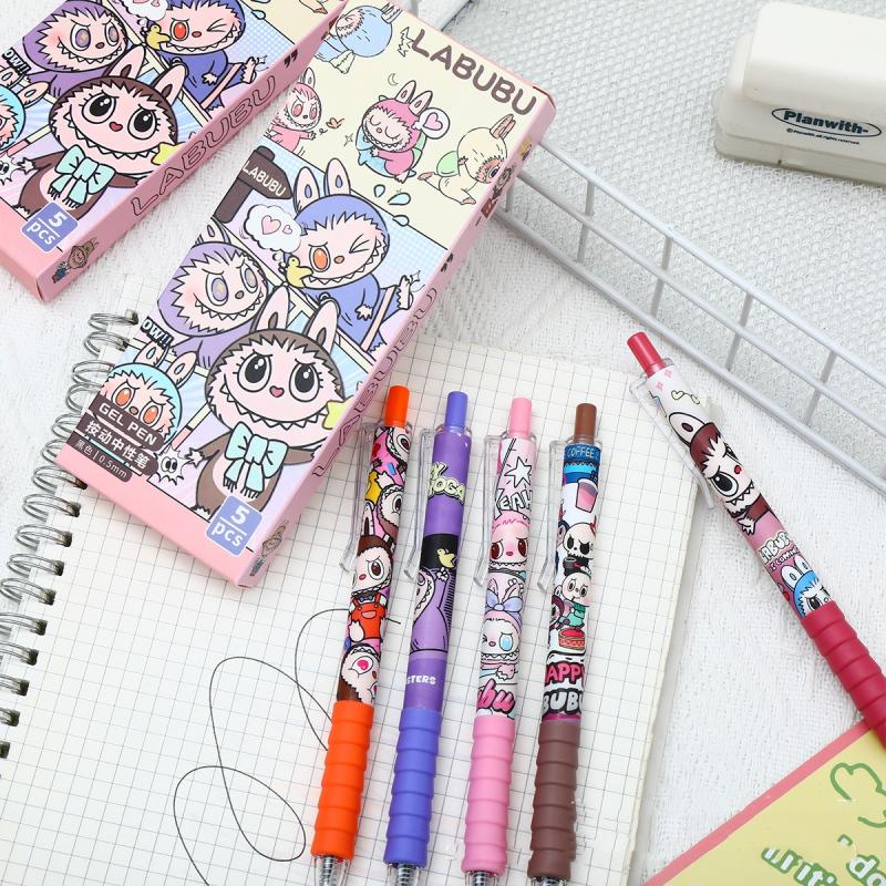 5Pcs Cute Cartoon Gel Pens Kawaii Pen Set Kawaii Quickly-Drying Pen Set