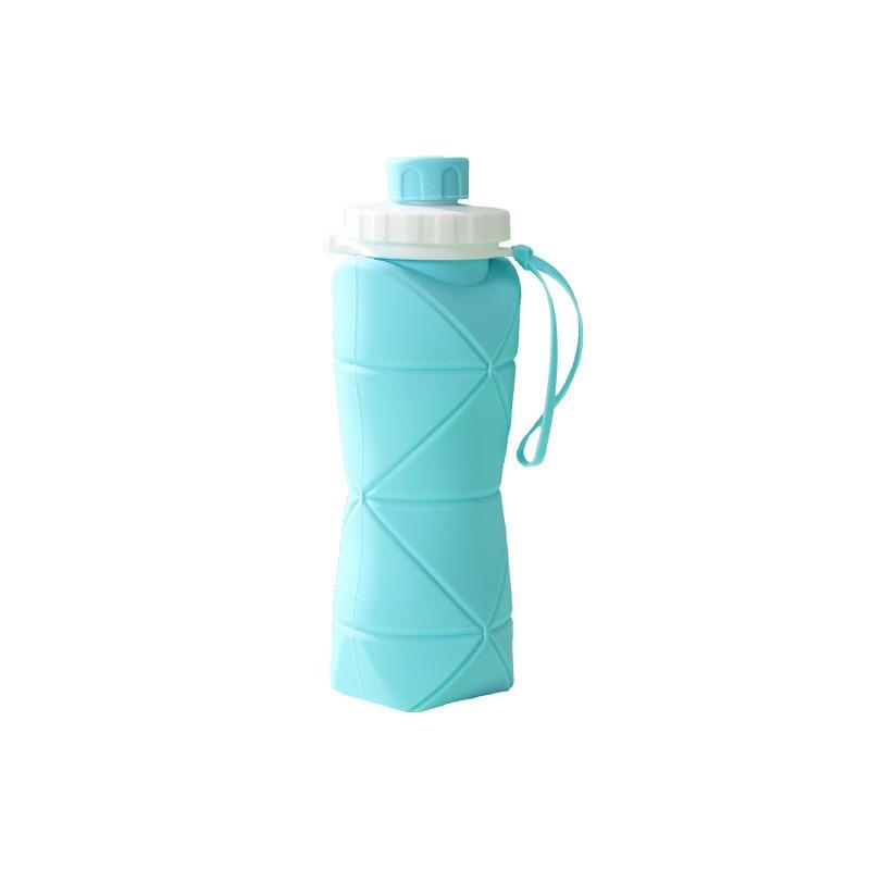 600ml Silicone Folding Water Cup Portable Reusable Plastic Bottle Outdoor Travel Gym Water Bottle Leakproof Anti-drop Drinkware