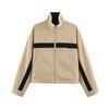 Autumn New European and American Style Fashion Loose Versatile Stand-up Collar Contrasting Zipper Jacket
