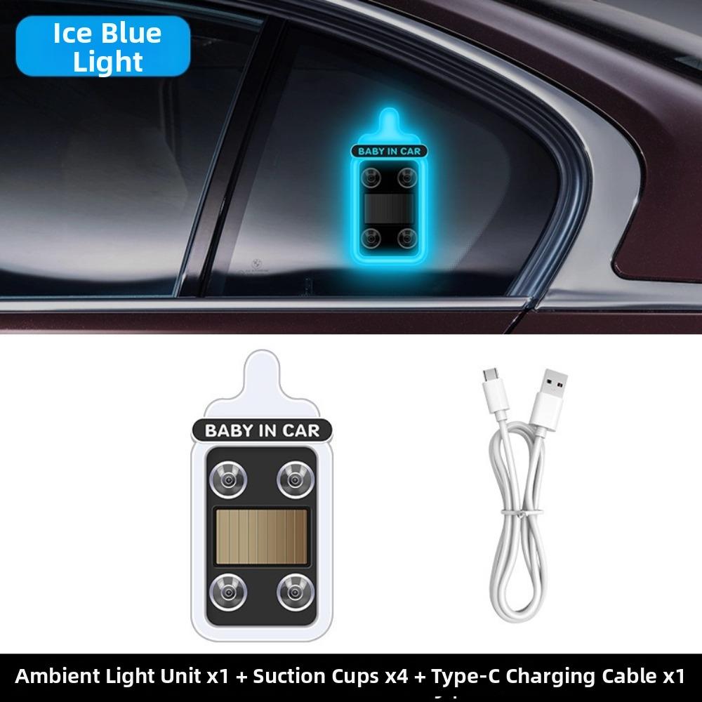 Solar Powered Car Neon Lights Suction Cup LED Ambient Light  Vehicle Atmosphere Lighting