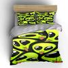 Green Alien Faces Pattern. Bedding Sets Duvet Cover Sets Duvet Covers Pillowcases(1 * Duvet Cover 2 * Pillowcases, Without Duvet Insert)