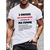 Fun French Men's Short Sleeve Casual T-shirt ,New Summer Style
