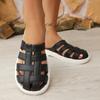 Fashion new Summer women's outdoor slippers Flat bottomed Baotou Muller Weaving design