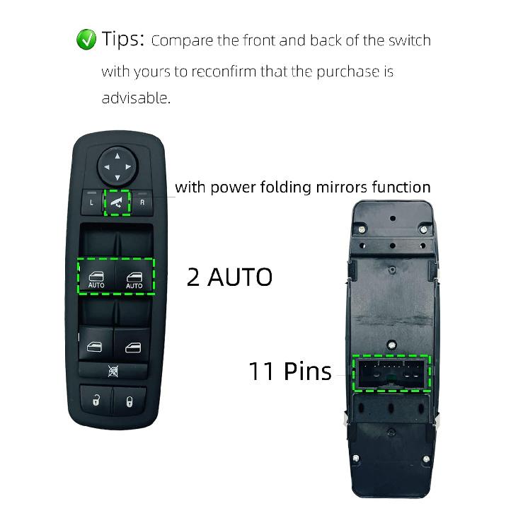 ORIGINSUN 68184803AC, 56046826AE Hauptfensterheberschalter für Jeep Grand Cherokee 2014 2015, für Dodge Journey 2011, für Chrysler 300 2012, für Ram