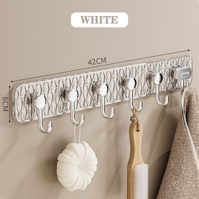 6 Hooks Coat Rack Wall Mounted Hook for Kitchen Bathroom Clothes Hanger