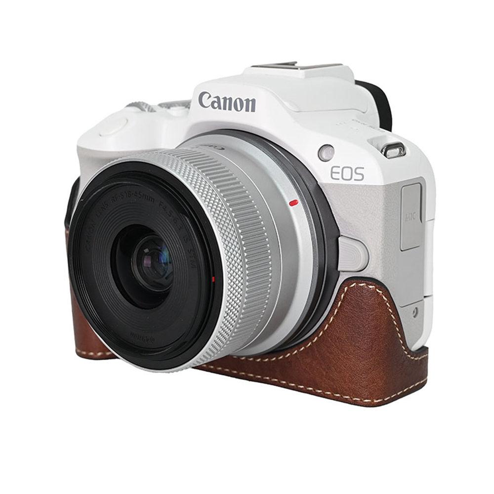 Husă jumătate de carcasă pentru Canon EOS R50 Protector Acoperire de bază Pungă Piele PU
