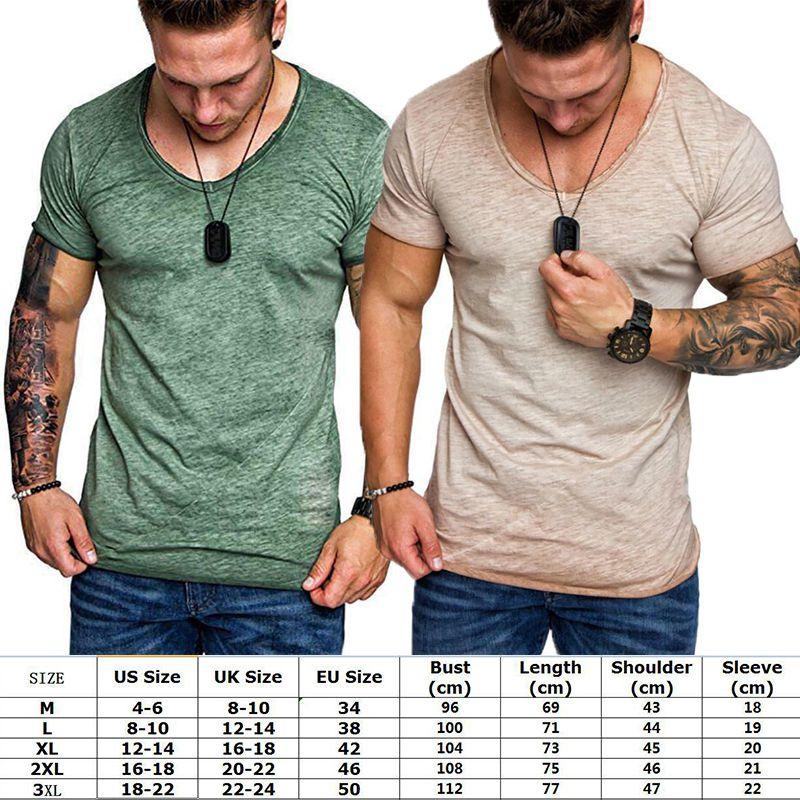 Fashion Men's Casual Tops V-neck T-shirt With Slim Fit And Premium Cotton Blend