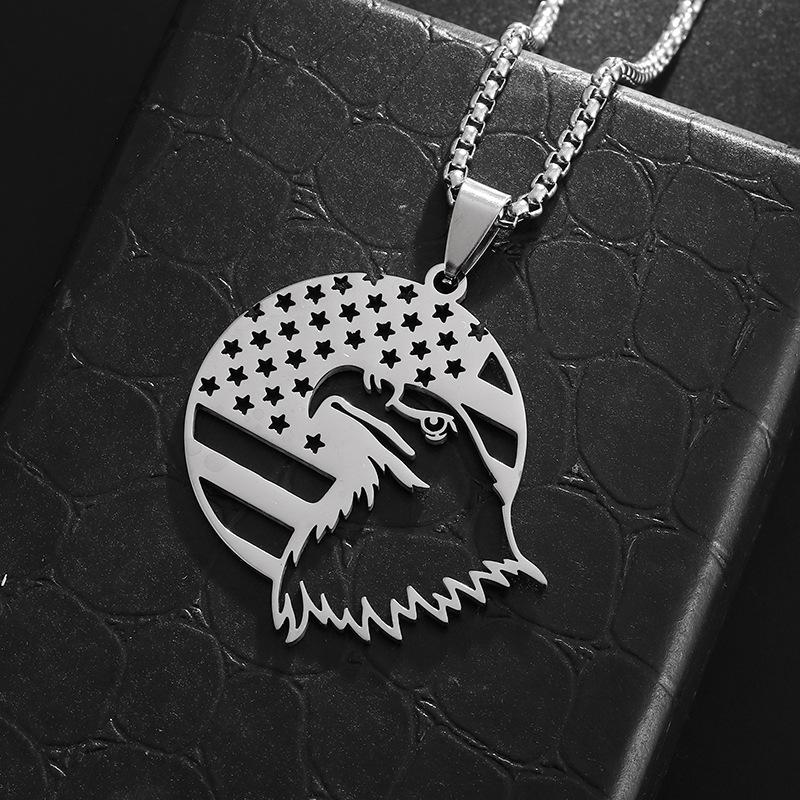 

Ожерелье из нержавеющей стали Европейский и американский животный орел Осень и зима Ожерелье-свитер Личность