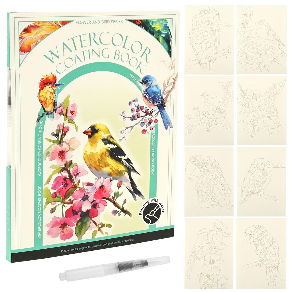 Watercolor Painting Book Portable Creative Stress Relief Kit DIY Watercolor Coloring Books Painting Kit for Beginner Enthusiasts
