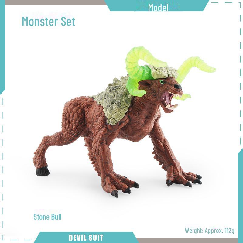 Warcraft Dragon Model Toy: Fire Rock & Stone Dragon, Movable Jaw, Dinosaur Ornament