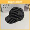 Striped Casual Beret Hat Women Lightweight Sun Protection Cap For Outdoor Use
