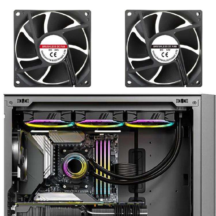 Computer Component 8025 Cooling System Fan Sturdy ABS Frame Thermal Management Solution For Electronics Servers Storage Devices