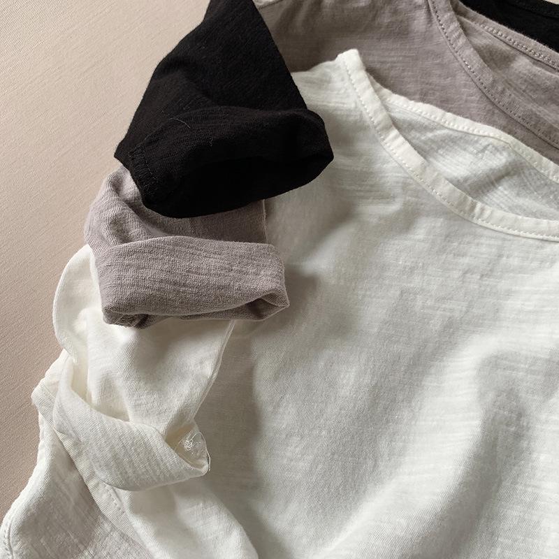 Bamboo Cotton Long Sleeve T-shirt for Boys & Girls - 2025 Spring/Autumn Korean Style Base Layer