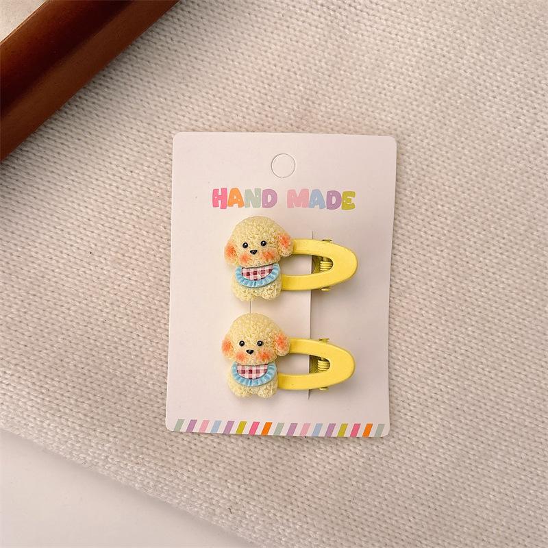 2pcs New Product Cute Cute Cute Puppy Hairpin Cartoon Broken Hair Side Bangs Hairpin Sweet Hair Accessories Headgear