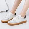 2025 Spring New Fashion European Station Leather College Wind Moral Training Shoes Women's Super Soft Casual Sports Running Shoes Flat