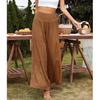 Summer Khaki Casual Cotton Linen High Waist Pants For Women Office Lady Loose Trousers Fashion Solid Baggy Pants Spodnie