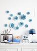 Chinese Blue Peony Rose Ceramic Flower Wall Mural Ornaments Home Livingroom Wall Sticker Decoration Club Hall Store Wall Hanging